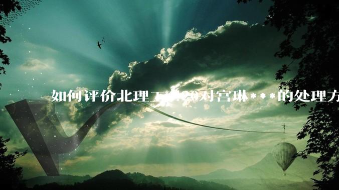 如何评价北理工4.20对宫琳***的处理方式？