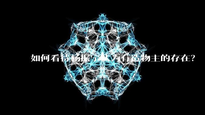如何看待杨振宁认为有造物主的存在？
